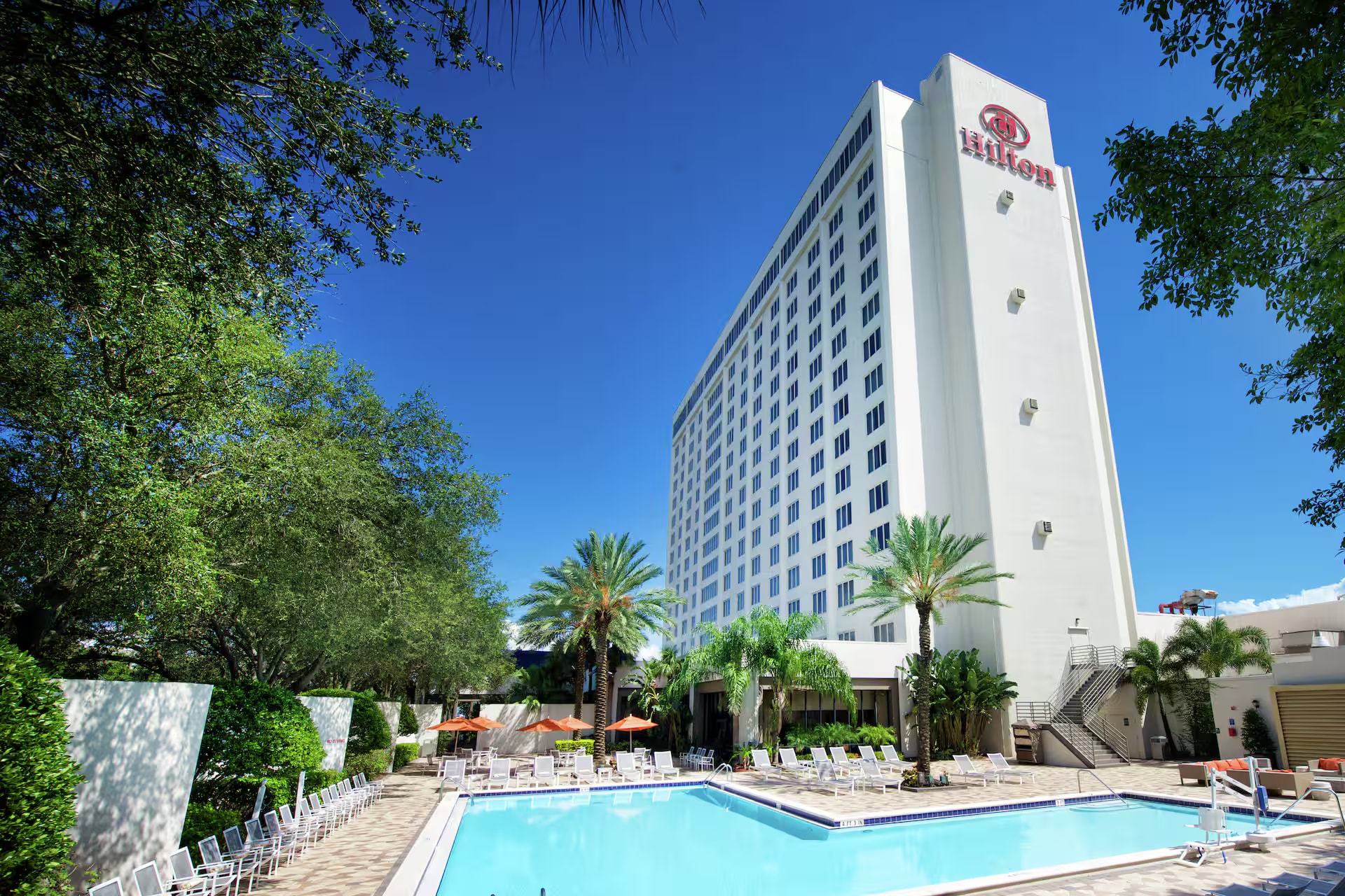 Hilton pool and building