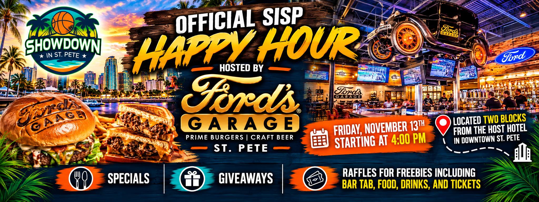 Official SISP Happy Hour hosted by Ford's Garage St. Pete — Friday November 13th, starting at 4:00 PM